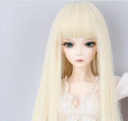 (15-16CM) 1/6 BJD YOSD Doll Wig / Angel BJD Doll Creamy-White Long Straight Wig / FBE102