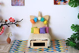 Miniature unicorn bed kit DIY dollhouse furniture 1:12 scale wooden parts set