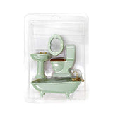 BESTLEE Dollhouse Furniture Miniature Bathroom Accessories Set 4PCS-1:12 Scale (Light Green)