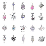 12pcs Mixed Hollow Locket Pendant Pearl Cage Pendant Bead Cage Pendants Jewelry Making Essential