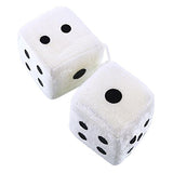 Easy 99 3.15 x 3.15 x 3.15 inch Plush Dice Hanging Dice with Suction Cup , Pack of 4 (White)