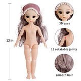 BJD Dolls Girl 12 Inch 1/6 SD Dolls with 13 Removable Joints for Doll Toys, Cute Doll Toy with Clothes and Shoes, Birthday Gift for Age 3 4 5 6 7 8 Year Old Girls (Duoduo)