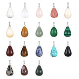 24pcs Oval Round Water TearsDrop Healing Chakra Charm Stone Beads Semi-Precious Gemstone Rock