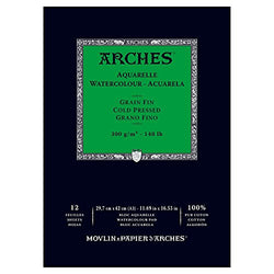 Arches Watercolor Paper Pad, 140 Pound, Cold Press, 11.69"x16.53"