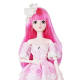 EVA BJD 57cm 22 Inch Doll Jointed Dolls - Including Clothes with Wig, Shoes,Accessories for Girls Gift (Party Wear-Pink)