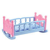 #N/A Doll Furniture Rocking Baby Doll Cradle Bed Bedding for 10 Inch Doll Decor