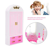 wosume 【𝐒𝐩𝐫𝐢𝐧𝐠 𝐒𝐚𝐥𝐞 𝐆𝐢𝐟𝐭】 Doll House Furniture, Plastic Wardrobe Storage Cabinet Closet for Dolls Furniture Dollhouse Accessory Doll Decoration Accessories Pretend Play Kids Toy