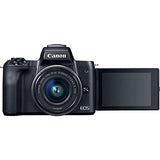 Canon EOS M50 Mirrorless Digital Camera with 15-45mm Lens (Black) (2680C011) + 64GB Memory Card + Case + Corel Photo Software + LPE12 Battery + Charger + Card Reader + HDMI Cable + More (Renewed)