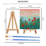 YOUPINXIAN HDWXHXX Mini Canvas and Easel Brush Set 14 Piece, Canvas 4x4 Inches, Pre- Stretched Canvas, Mini for Painting Kit, Paint Party Supplies for Kids, White (A-00001)