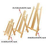 4pcs Tabletop Wooden Easel by Aokbean 16 Inch Tall Tripod Painting Easel Stand for Students Artist Table Top Display Paint Party Art (15.7X9.25 Inch)