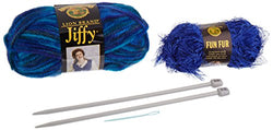 Lion Brand Yarn 600-160 Delta Blues Easy Knit Scarf Kit