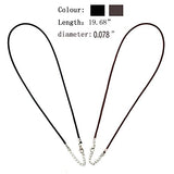 Necklace Cord 18 Inches Black/Brown Waxed Cotton Necklace Cord DIY Jewelry Making Ropes with