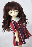 JD162 6-7'' 16-18CM YOSD Long Curly Sauvage Mohair Doll Wigs 1/6 BJD Doll Accessories (Dark Brown)