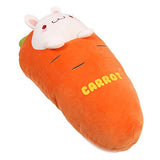 ARELUX 23.6" Bunny Plush Stuffed Animal Pillow-Cute Carrot Squishy Hugging Plushie-Gifts for Kids Girl Baby