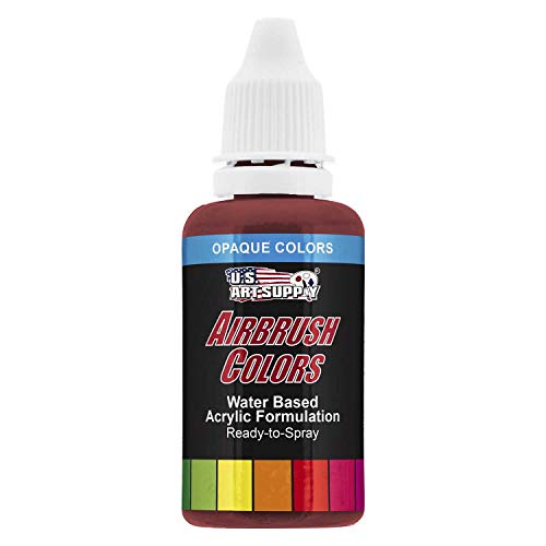 US Art Supply 1-Ounce Opaque Crimson Red Airbrush Paint
