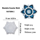 Mandala Coaster Molds for Epoxy Resin, Mandala Resin Coaster Molds, Coaster Silicone Mold Set, 2 Packs with 5 Straws, for DIY Art Craft Cup Mat