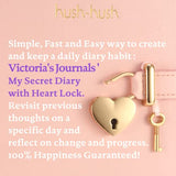 Heart Shaped Lock Journal, Lock Diary for Girls with Key, Vegan Leather Cover, Cute Locking Secret Notebook for Teens, 5.3x7.3",320p Victoria's Journals Secret Diary, College-ruled (Pastel Pink)