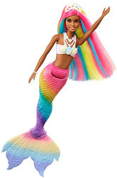 Barbie Dreamtopia Rainbow Magic Mermaid Doll with Rainbow Hair and Water-Activated Color Change Feature, Gift for 3 to 7 Year Olds
