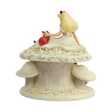 Enesco Disney Traditions by Jim Shore White Woodland Alice in Wonderland Mushroom Figurine, 7 Inch, Multicolor