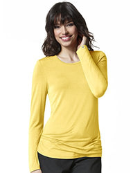WonderWink Women's Scrubs Silky Long-Sleeve T-Shirt, Yellow, XX-Large