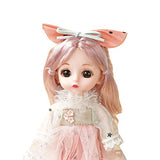 Bjd Dolls,Mini Doll for Dollhouse,1/12 Dollhouse Dolls,6.7 Inch Bjd for Girls,Smart Tiny Doll,Cute Baby Girl Doll with Yarn Skirt for Kids,S2
