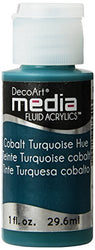 Deco Art Media Fluid Acrylic Paint, 1-Ounce, Cobalt Turquoise