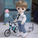 ZDD 1/8 Casual Boy Dolls BJD/SD Doll 16cm Ball Jointed Doll Child DIY Toy Gift, with Full Set Clothes Shoes Wig Makeup, Best Gift for Children's Day