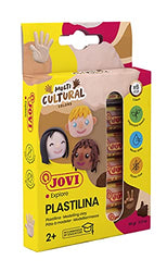 Jovi Plastilina Reusable and Non-Drying Modeling Clay; Multicultural Colors, 0.5 Oz. Bars, Set of 6, Perfect for Arts and Crafts Projects