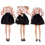 E-TING Handmade Doll Clothes Short Skirt Jumpsuits Office Style Wears Dress for Girl Dolls (3 Sets)