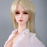 ZDD 63.5CM  BJD 1/3 Scale Super Flexible Female Figure Dolls Full Set Blonde Hair Wig + Clothes+ Makeup