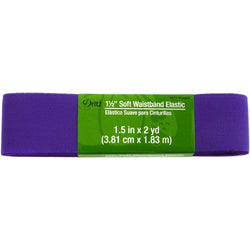 Dritz Soft Waistband Elastic, 1.5 inch by 2 yard, Purple