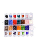 Bicone Crystal Beads Bulk Beaded-Wholease 4MM Czech Beads Mix Lot of 1400pcs Faceted Crystal