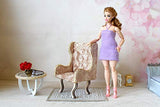 Miniature Chair 1:6 scale, Gold Dollhouse Furniture Diorama Room Box Armchair