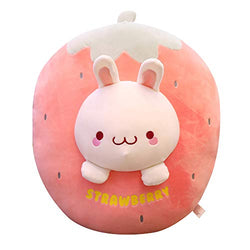 VICKYPOP Rabbit Plush Stuffed Strawberry Pillow 19.6 inches Cute Fruit and Animal Combination Squishy Hugging Plushie Toy (Strawberry Rabbit, 19.6 inches)