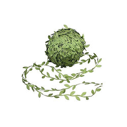 Olive Green Leaves Leaf Trim Ribbon -20 Yards - for DIY Craft Party Wedding Home Decoration