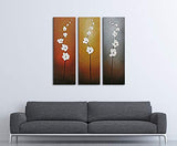 Wieco Art Extra Large Modern Contemporary Flowers Artwork 3 Panels Decorative 100% Hand Painted Gallery Wrapped Abstract Floral Oil Paintings on Canvas Wall Art Ready to Hang for Home Decor