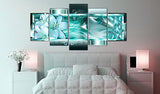 Turquoise Flower Canvas Prints Wall Art Azure Dream Modern Painting Abstract Floral Artwork