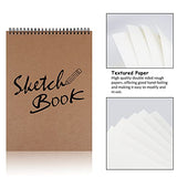 Yordawn A4 Sketchbook, Sketch Book Drawing Pad Paper Art Supplies 60 Pages (30 Sheets) 120gsm Sketchpad Spiral Bound Hardcover Kraft Cover Portrait, 2 Pack