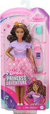 Barbie Princess Adventure Teresa Doll (11.5-inch Brunette) in Fashion and Accessories, with Smart Phone, Purse, Travel Mug and Tiara, Gift for 3 to 7 Year Olds