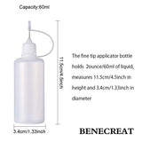 BENECREAT 18 Pack 2 Ounce Multi Purpose DIY Precision Tip Applicator Bottles Glue Applicator for DIY Quilling Tool, Precision Oiler and Alcohol Ink