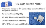 Chenille Chunky Yarn Arm Knitting Thick Bulky DIY for Knit Blanket Cushion Bed Sofa Home Decor (Denim Blue,250g/0.55 lb)