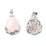 SBParts Cute Pendants, Pretty Flower Wrap Light PinkTeardrop Bead Jewelry Necklace Pendant
