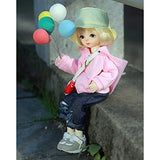MEShape Pink Hooded Jacket + Jeans + Yellow Hat for 1/6 Fashion Casual BJD Doll Clothes Accessory Dress Up Doll Gift Toy