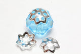 50pcs 925 Sterling Silver 8mm Flowery Round Bead Caps for Jewelry Making SS120