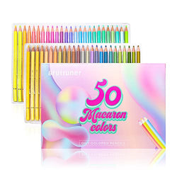 Professional coloring pencils for Adult Coloring Books,Macaron 50 Colored Pencils Set,Art pencils for Artists Drawing, Sketching