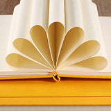 Ruled Notebook/Journal - Classic Lined Journal/Notebook with Thick Paper, 5"x 8.25", Hard Cover, Bookmark Ribbon, Elastic Closure, Inner Pocket - Yellow