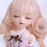 MEESock 1/6 BJD Doll Mohair Wig High Temperature Wire Bangs Curls Hair, Suitable for Head Circumference 6.2-6.6in, Not for Human