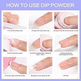 Morovan 30Pcs Dip Powder Nail Kit 22 Colors Dipping Powder Kit With Base Top Coat Activator Dip Powder Kit Glitter Yellow Purple French Nail Dip Nail Kit Colorful Dip Powder Starter Kit
