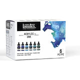 Liquitex Professional Acrylic Ink, 1-oz (30ml), Aqua Color Set, Set of 6