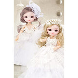 A Leaf 20cm BJD Doll, Wedding Princess Joint Dolls 8 Inch Jointed Doll DIY Toys with Full Set Clothes Shoes Wig Makeup, Present Birthday (Color : C)